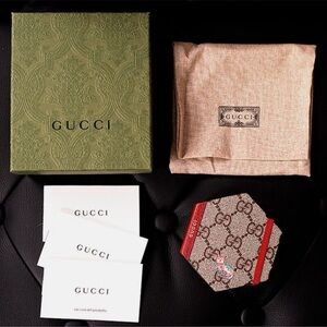 NWT NEW ✨GUCCI Whimsy DERPY CAT GG Supreme Coated Canvas Stationery STICKY NOTES
